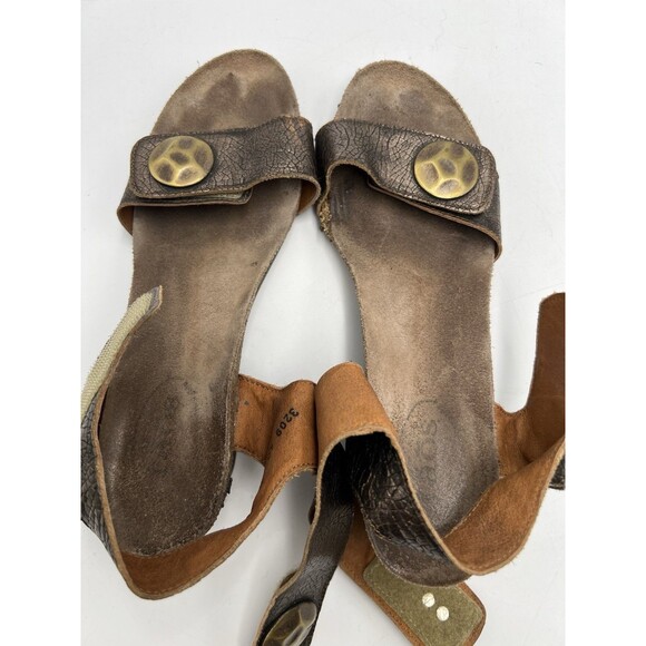 Taos Carousel 2 Leather Gold Wedge Sandals Metallic Shoes Women’s 40 US 9 9.5 - Picture 8 of 8